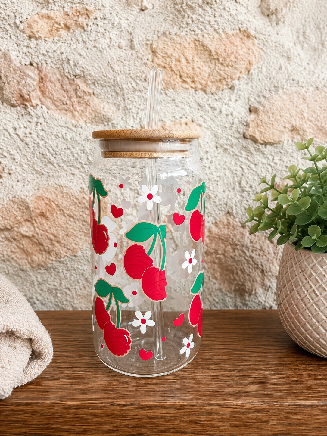 Verre à smoothie - Cerise Fleurie – Image 2